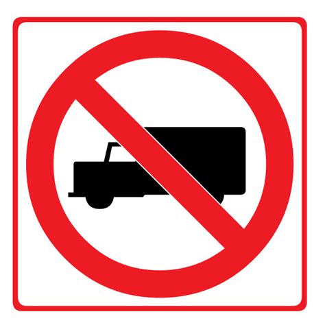 No trucks road sign.ai Royalty Free Stock SVG Vector