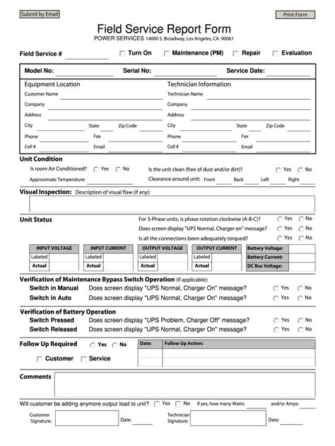 2015 CA Power Services Field Service Report Form Fill Online, Printable ...