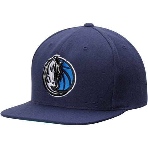 Mitchell & Ness Dallas Mavericks Navy Current Logo Wool Solid Snapback Adjustable Hat