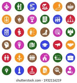 Career Path Icons White Flat Collection Stock Vector (Royalty Free ...