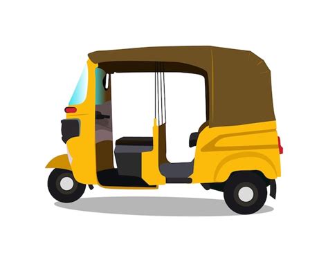 Premium Vector | Three wheeler yellow auto-rickshaw