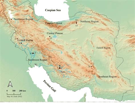 Iranian Plateau Physical Map