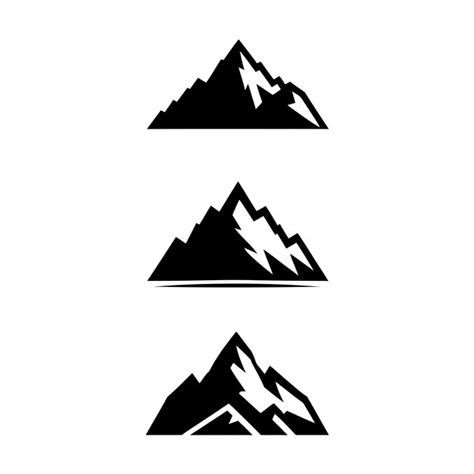 Premium Vector | Black mountain silhouette icon vector set for logo on ...