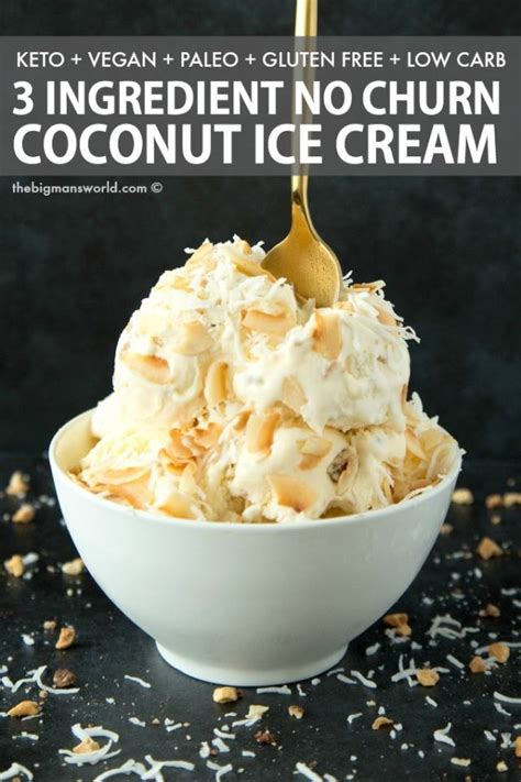 3 Ingredient Keto Coconut Ice Cream (No Churn, Vegan, Paleo)