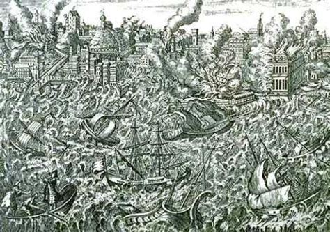 Earthquake and Tsunami Damage - Lisbon, 1755