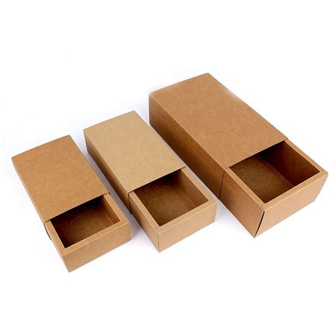 Brown Kraft Paper Folding Drawer Gift Box-3 Sizes Available ESGREEN-Enjoy / Slow / Green