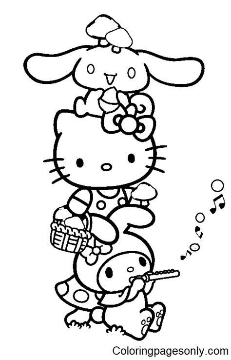 Sanrio Characters Coloring Page - Free Printable Coloring Pages