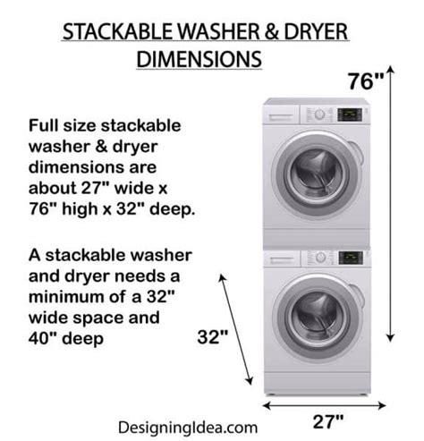 Washer and Dryer Dimensions (Size Guide) - Designing Idea