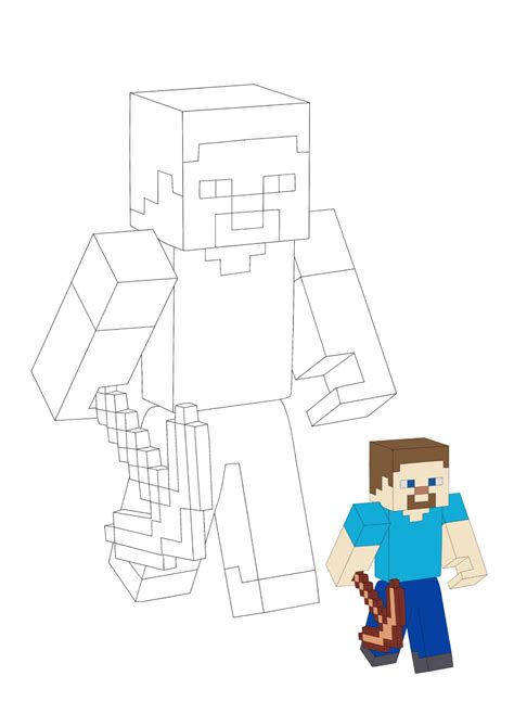 Minecraft Steve Coloring Pages - 2 Free Coloring Sheets (2021) Cat ...