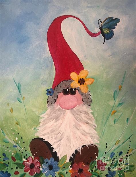 Garden Gnome Painting by Deb Magelssen - Fine Art America