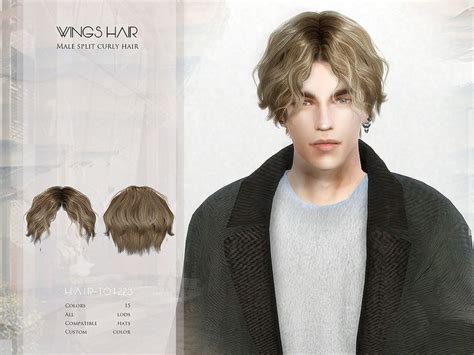 The Sims Resource - Male split curly hair - TO1223 in 2023 | Sims 4 ...