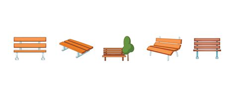 Bench icon set, cartoon style 8601491 Vector Art at Vecteezy