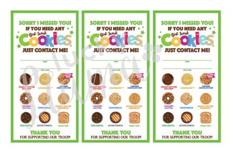 ABC Girl Scout Cookie Door Signs sorry We Missed You Price - Etsy