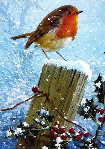 Pretty Robin Scene | Bird art, Christmas paintings, Christmas art