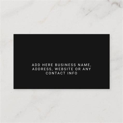 a black and white business card with the words,'add here business name, address, website or any ...