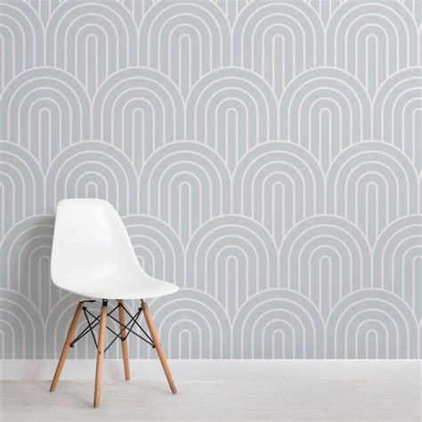 Create a bespoke feel in your space with the gray Geometric infinite Loop Striped Repeat Pattern ...