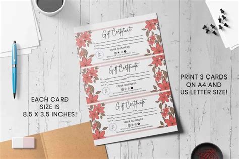 Floral Gift Certificate Template | SnapyBiz