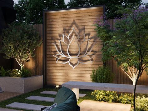 Lotus Flower Large Outdoor Metal Wall Art Garden Sculpture | Etsy Modern Outdoor Wall Art ...