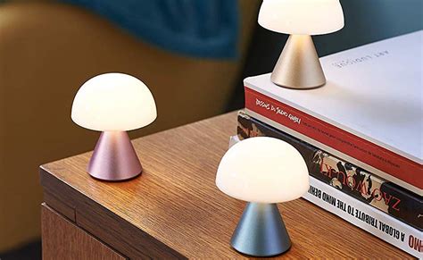 This mini LED lamp provides a soft, warm bedside light