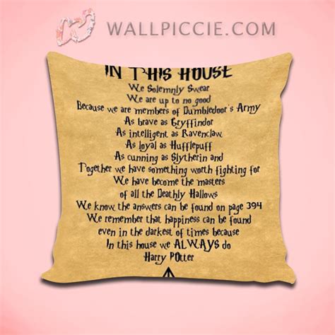 Harry Potter In This House Quote Decorative Pillow Cover | Decorative pillow covers, Pillow ...