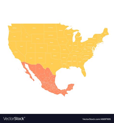 United States Map Including Mexico - Dannie Elisabeth