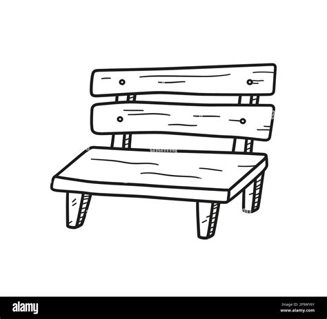 Old wooden bench in doodle style. Hand drawn vector illustration Stock Vector Image & Art - Alamy