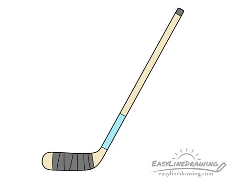 How to Draw a Hockey Stick Step by Step - EasyLineDrawing