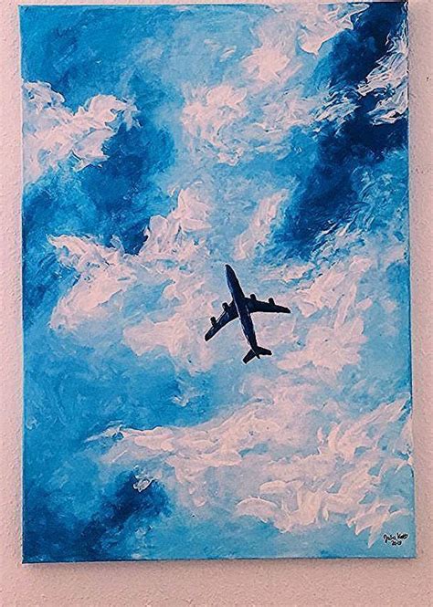 Pin by adnan kurt on airplane | Acrylic painting canvas, Painting, Painting art projects