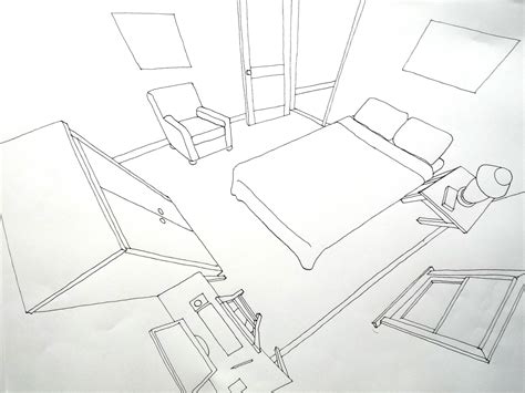 3 Point Perspective Drawing Interior