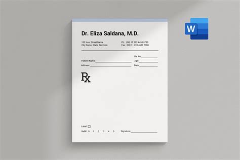 Prescription Pad Template Microsoft Word Template Rx - Etsy UK