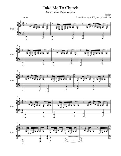 Take Me To Church Sheet music for Piano (Solo) | Musescore.com