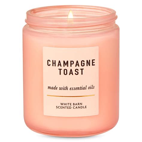 Bath & Body Works White Barn Color Single Wick Candle Champagne Toast | Scented Candles | For ...