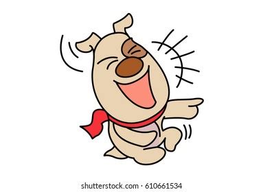 Similar Images, Stock Photos & Vectors of Cute Dog Laughing. Vector Illustration. Isolated on ...