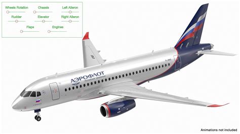 Sukhoi Superjet 100 with Saberlets Aeroflot Rigged model - TurboSquid ...