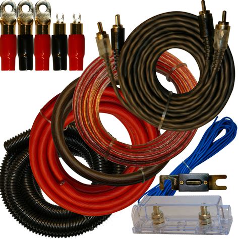 0 Gauge Amp Kit for Amplifier Install Wiring Complete 1/0 Ga Cables 4500W