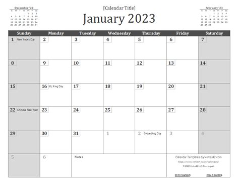 free printable 2023 calendar templates get calendar 2023 update - blank ...