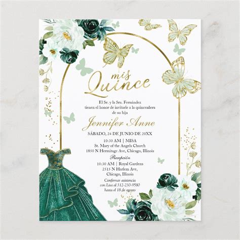 Butterfly budget spanish quinceanera invitations – Artofit