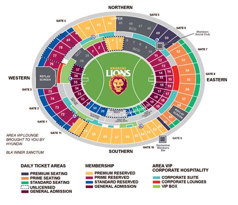 The Gabba Seating Map