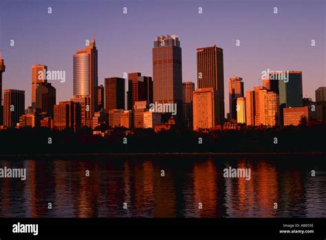 Skyline of Sydney Australia at sunrise Stock Photo - Alamy