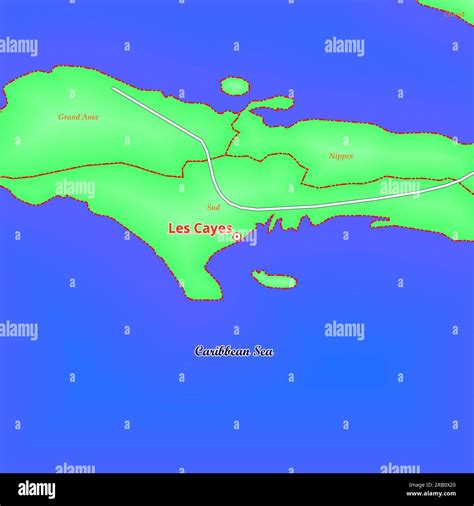 Map of Les Cayes City in Haiti Stock Photo - Alamy