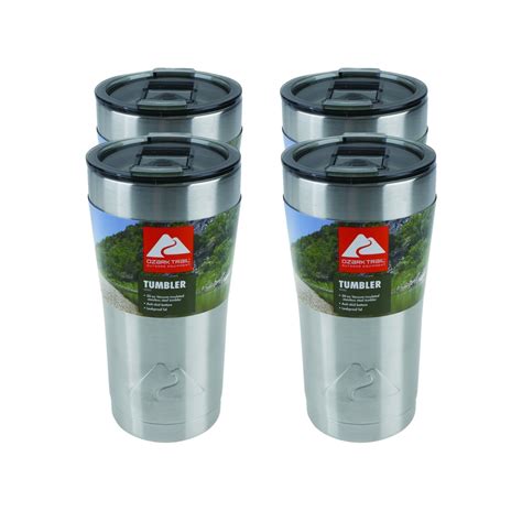 Ozark Trail 4 pack 20-Ounce Double Wall Vacuum Sealed, non skid bottom ...