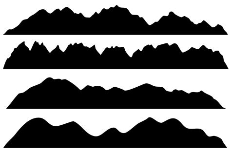 Mountain Range Silhouette Vector