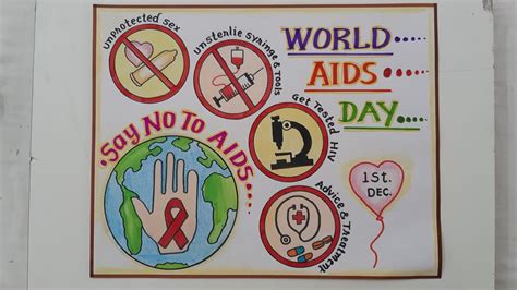 World Aids Day Drawing Easy Steps//World Aids Day Poster Drawing//How ...