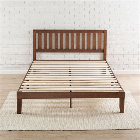 Queen size Mission Style Solid Wood Platform Bed Frame with Headboard in Espresso Finish ...