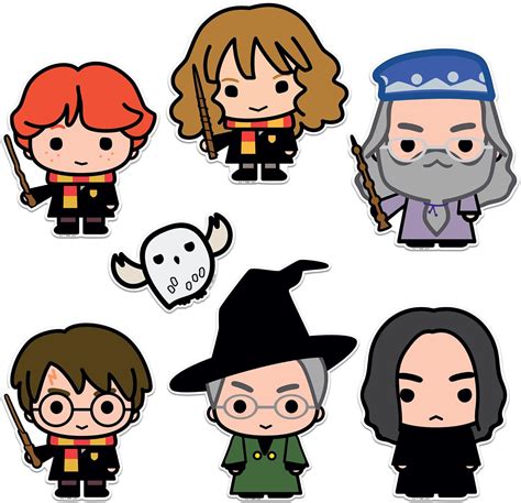 Amazon.com: Harry Potter Heroes Chibi Stickers Die Cut Vinyl Large Deluxe Sticker Variety Pack ...