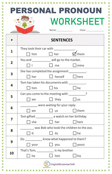 Personal Pronoun Worksheet and Exercise | Personal pronouns, Pronoun worksheets, Personal ...