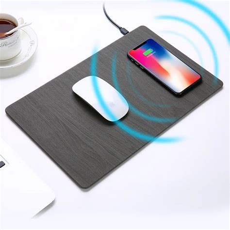 Fast Wireless MousePad Charger,2 in 1 Mouse Pad/Mat Wood With Wireless ...