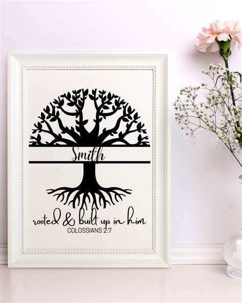 Editable Family Tree Template With Bible Verse Personalize With Your ...