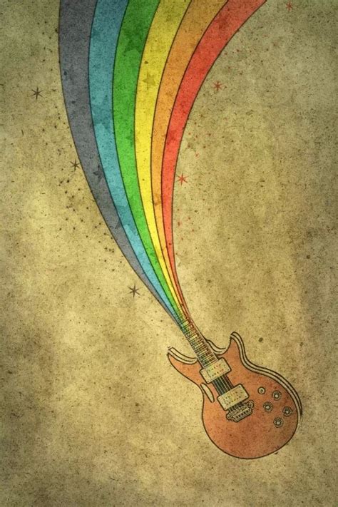 Rainbow Guitar iPhone 4s Wallpapers Free Download