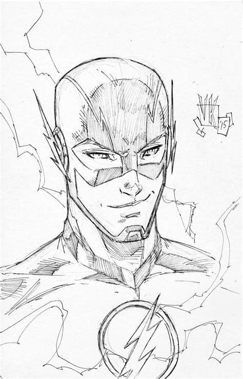 a drawing of the flash in black and white